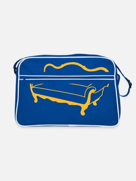 Sofa - Retro Tasche - Blau/Weiß - Vorne