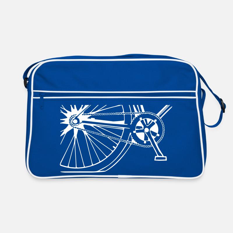 Fahrrad - Retro Tasche - Blau/Weiß