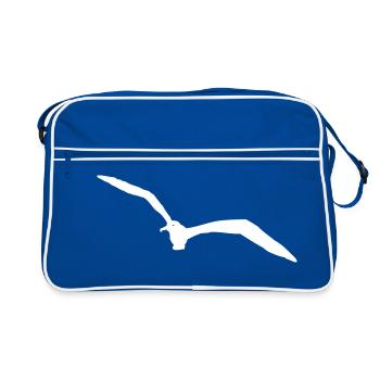 Möwe - Retro Tasche - Blau/Weiß - Vorne