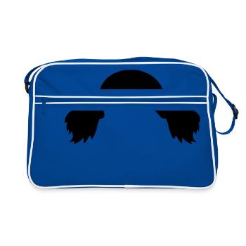 Pigtails Frisur - Retro Tasche - Blau/Weiß - Vorne
