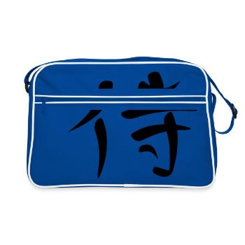 Kanji - Samurai - Retro Tasche - Blau/Weiß - Vorne