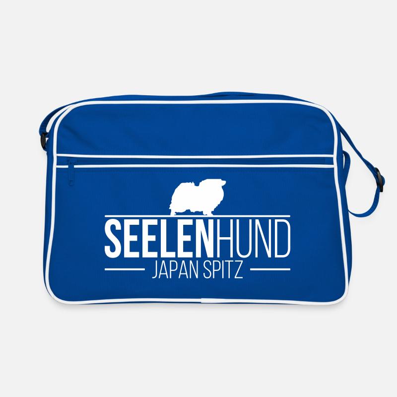 JAPAN SPITZ Seelenhund - Retro Tasche - Blau/Weiß