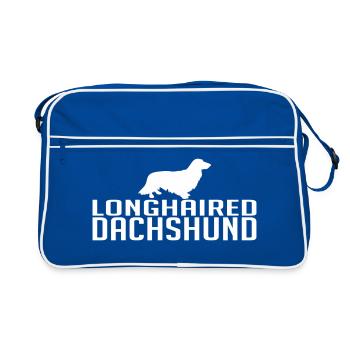 LONGHAIRED DACHSHUND Dogs Wilsigns - Retro Bag - blue/white - Front