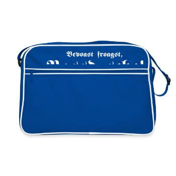 Bevoast froagst, Bassd scho, 1fb - Retro Tasche - Blau/Weiß - Vorne