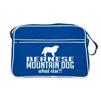 BERNESE MOUNTAIN DOG what else - Retro Tasche - Blau/Weiß - Vorne