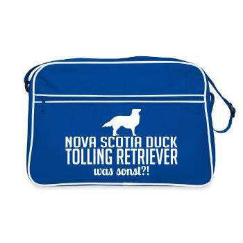 Nova Scotia Duck Tolling Retriever was sonst - Retro Tasche - Blau/Weiß - Vorne