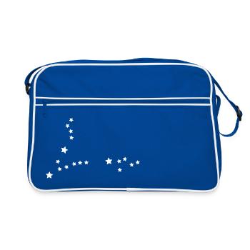 Sternbild Fische - Retro Tasche - Blau/Weiß - Vorne