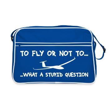 Question pilot glider pilot gliding glider - Retro Bag - blue/white - Front