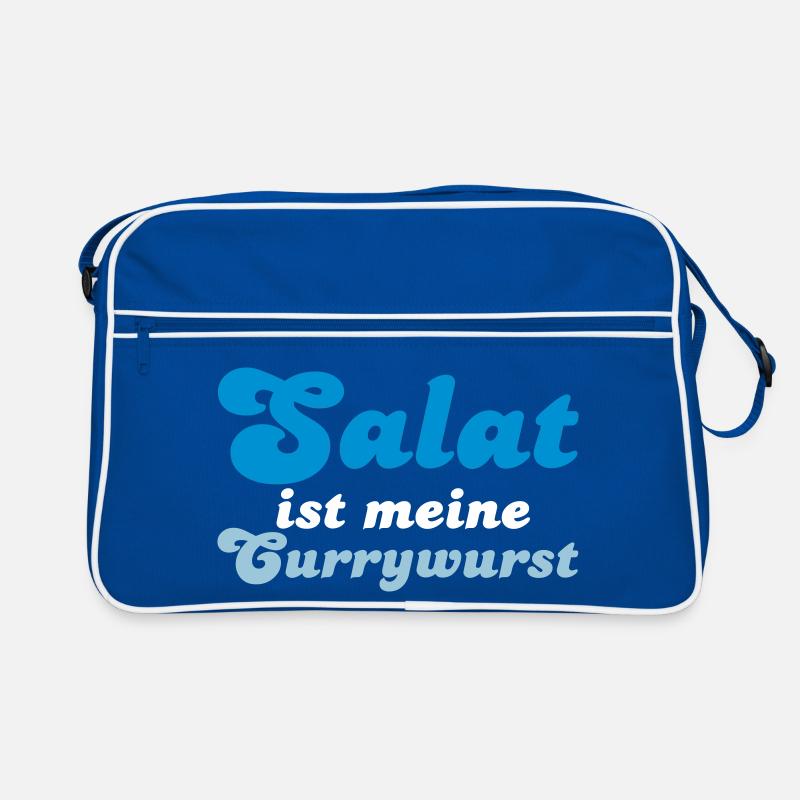 Salat ist meine Currywurst - Sac Retro - bleu/blanc