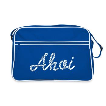 Ahoi Seil - Retro Tasche - Blau/Weiß - Vorne