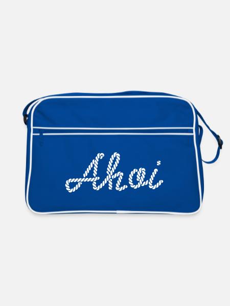 Ahoi Seil - Retro Tasche - Blau/Weiß - Vorne