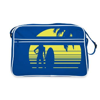BEACH SURFING GIRL PALME 1C - Retro Bag - blue/white - Front