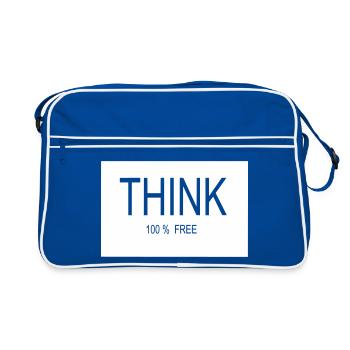 PENSEZ 100% GRATUIT - Sac Retro - bleu/blanc - Devant