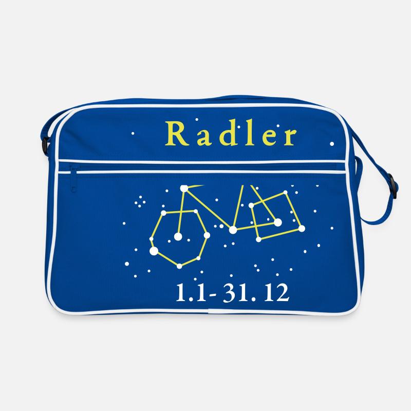 Sternzeichen Radler - Retro Tasche - Blau/Weiß