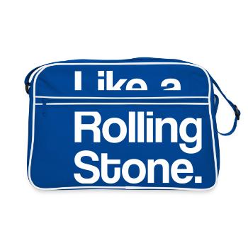 Like a Rolling Stone - Retro Tasche - Blau/Weiß - Vorne
