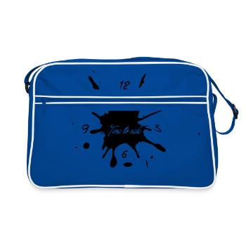Time to ride - Retro Bag - blue/white - Front