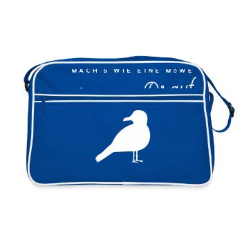 Faites comme une mouette: Fuck It! - Sac Retro - bleu/blanc - Devant