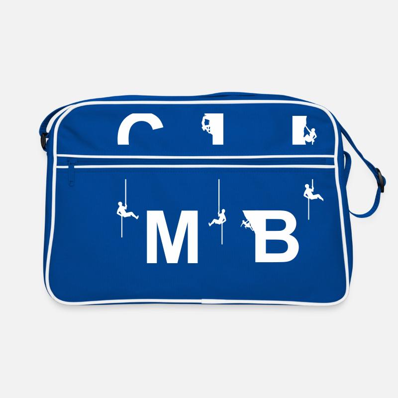 Klettern climb Bergsteiger Gipfelstürmer Geschenk - Retro Tasche - Blau/Weiß