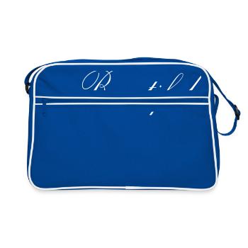 Beautiful Schriftzug weiss - Retro Tasche - Blau/Weiß - Vorne