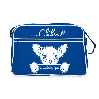 CHIHUAHUA vous regarde - Sac Retro - bleu/blanc - Devant