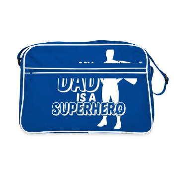 Mon père est un super-héros - dire père est un - Sac Retro - bleu/blanc - Devant