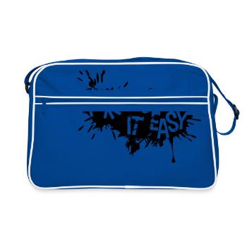 paint drops graffiti blob splash take it log - Retro Bag - blue/white - Front