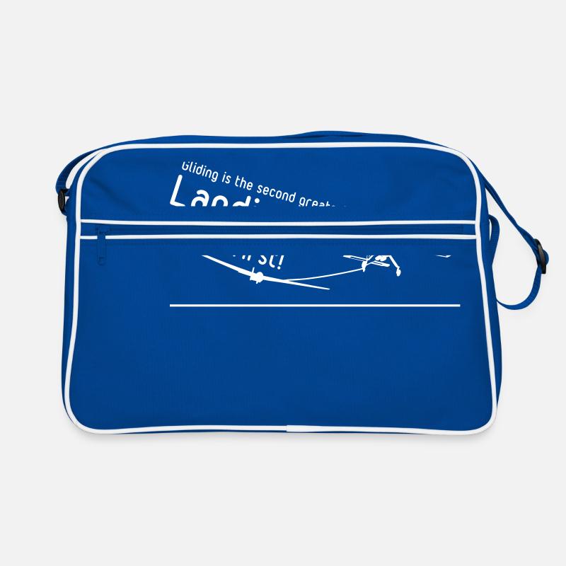 Wilga Motorflugzeug Motorflieger Pilot - Retro Tasche - Blau/Weiß