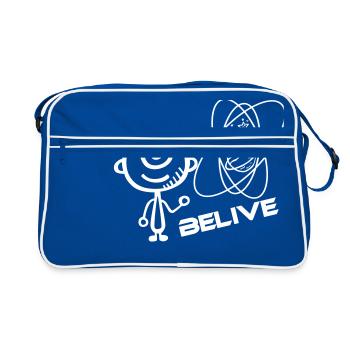 Faith Alien UFO space planet solar system - Retro Bag - blue/white - Front