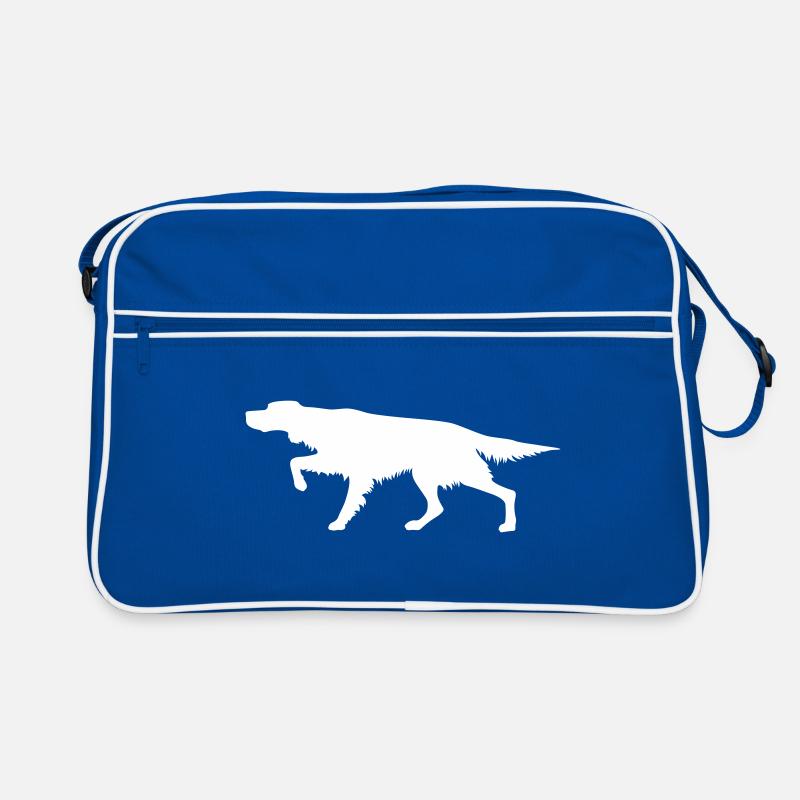 Irish Setter - On Point - Silhouette - Retro Tasche - Blau/Weiß