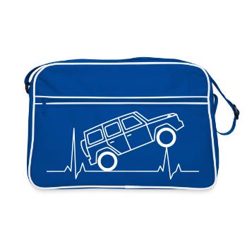 Battement de cœur ECG Classe G hors route - Sac Retro - bleu/blanc - Devant