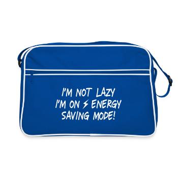 I'm not lazy, I'm on energy saving mode II - Retro Bag - blue/white - Front