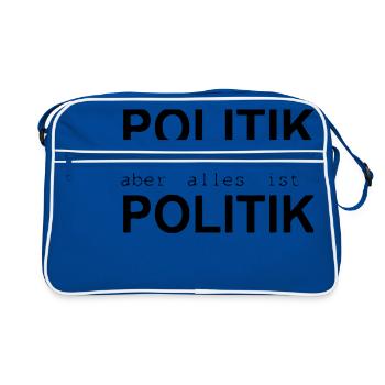 politik ist nicht alles ... - Retro Tasche - Blau/Weiß - Vorne