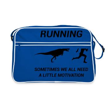 Courir Dino Femme Fille T-shirt - Sac Retro - bleu/blanc - Devant