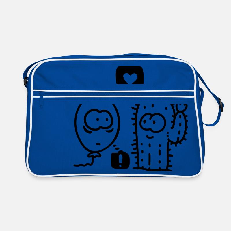 Kaktus Luftballon - line Retro Tasche