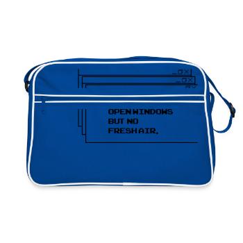 All These open Windows - Retro Tasche - Blau/Weiß - Vorne