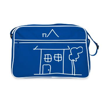 house - Retro Bag - blue/white - Front