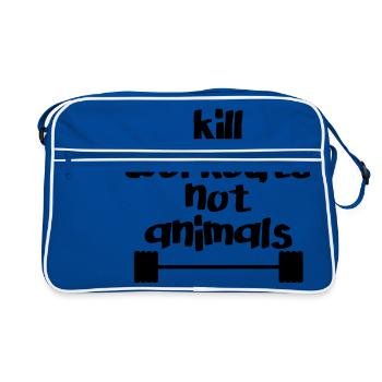 Kill workouts - not animals - Retro Tasche - Blau/Weiß - Vorne