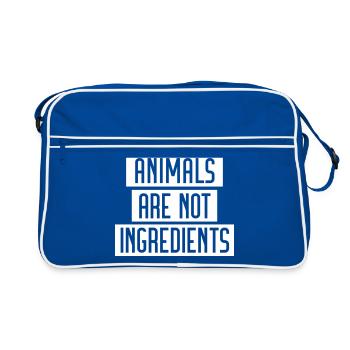 Les animaux ne sont pas des ingrédients - Vegan protestation - Sac Retro - bleu/blanc - Devant
