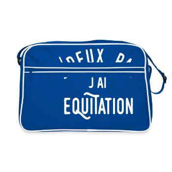 j'peux pas j'ai équitation - Sac Retro - bleu/blanc - Devant