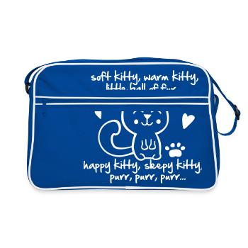 soft kitty, warm kitty, little ball of fur... - Sac Retro - bleu/blanc - Devant