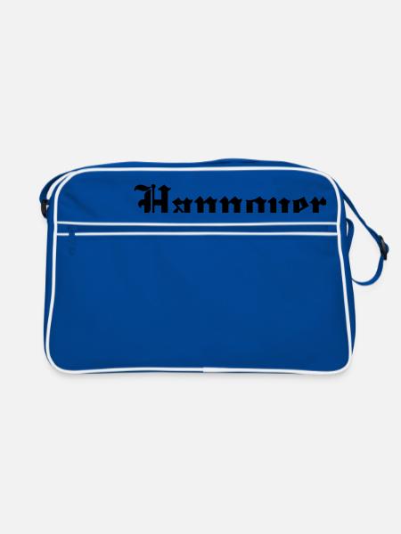 Hannover Harder Better Faster Stronger - Retro Tasche - Blau/Weiß - Vorne