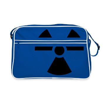 Radioaktiv Nuklear Gefahr - Retro Tasche - Blau/Weiß - Vorne