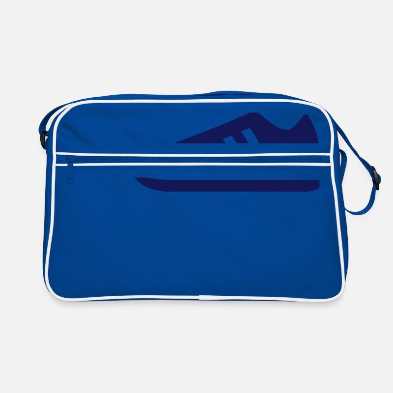Ein blauer Sportschuh - Retro Tasche - Blau/Weiß