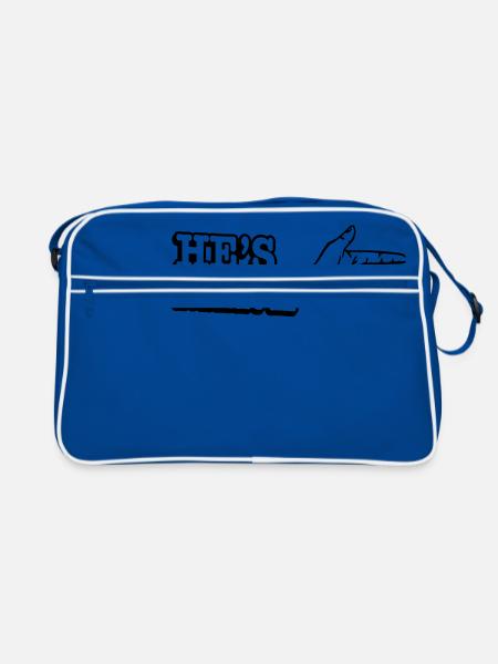 He's mine - Retro Tasche - Blau/Weiß - Vorne
