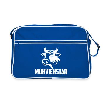 Muhviehstar | Farbe änderbar - Retro Tasche - Blau/Weiß - Vorne