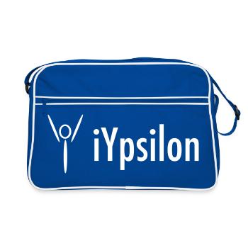 iYpsilon Logo - Retro Tasche - Blau/Weiß - Vorne