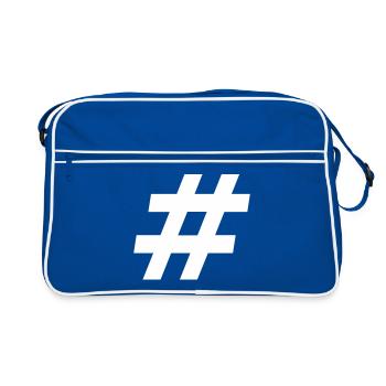Hashtag - Retro Tasche - Blau/Weiß - Vorne