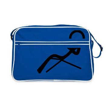 Stickman détente sur la plage - Sac Retro - bleu/blanc - Devant