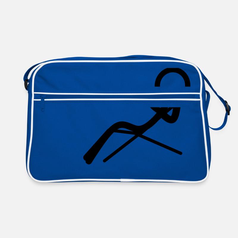 Stickman relaxes on the beach Retro Bag