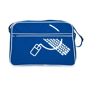 Mouse and keyboard like hammer and sickle - Retro Bag - blue/white - Front